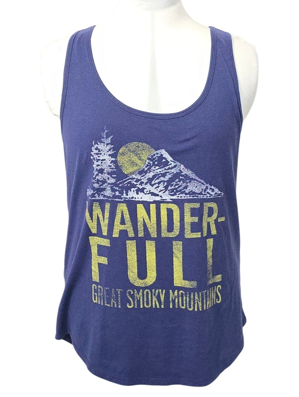 Old Navy Wanderfull Great Smoky Mountains Graphic Tank Top Size M Navy Blue